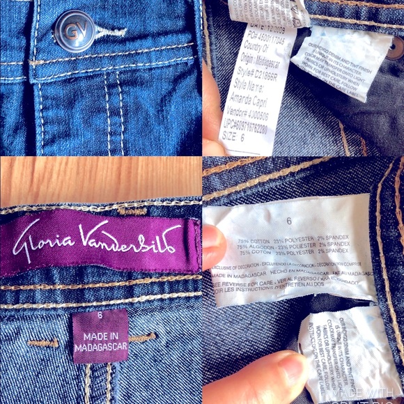 Gloria Vanderbilt Capri Jeans Amanda Denim Size 6 - Picture 3 of 14